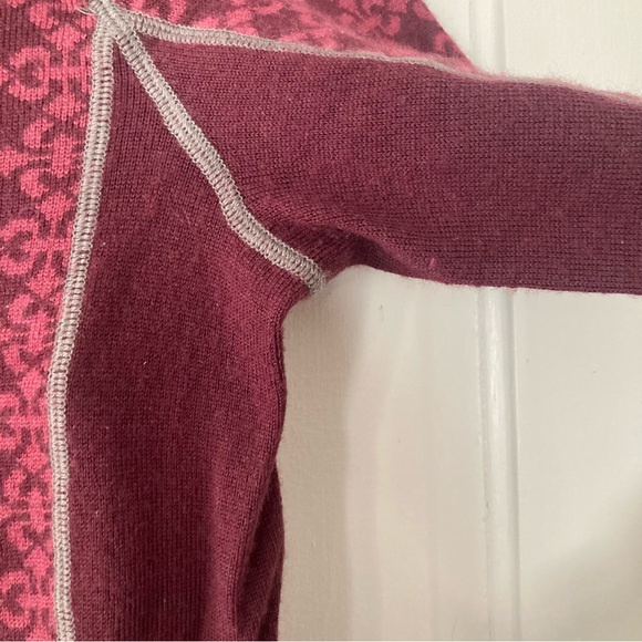 Cabela’s size Small Merino Acrylic Purple Fair Isle Full Zip Up Cardigan - Picture 4 of 11